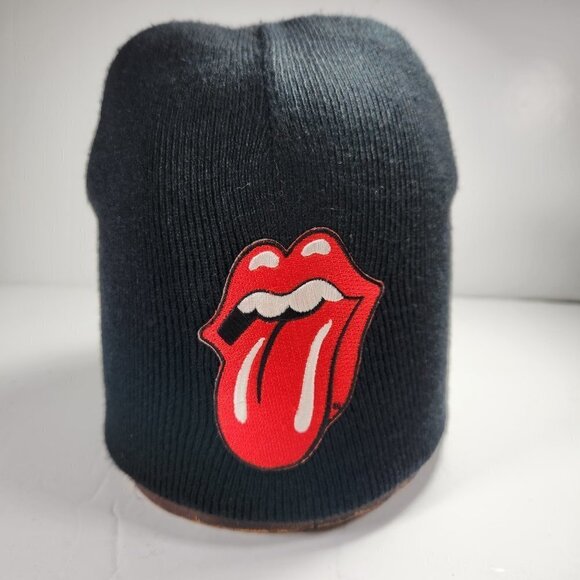 The Rolling Stones Beanie Toque Hat Classic Tongue Black Hat Unisex Adult - Picture 1 of 7